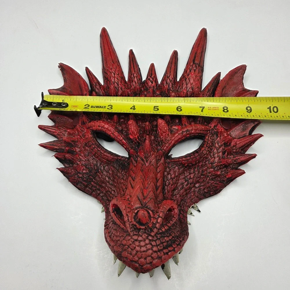 Dragon Mask Red Foam Rubber Cosplay Costume Halloween Adult OSFA Fantasy Monster